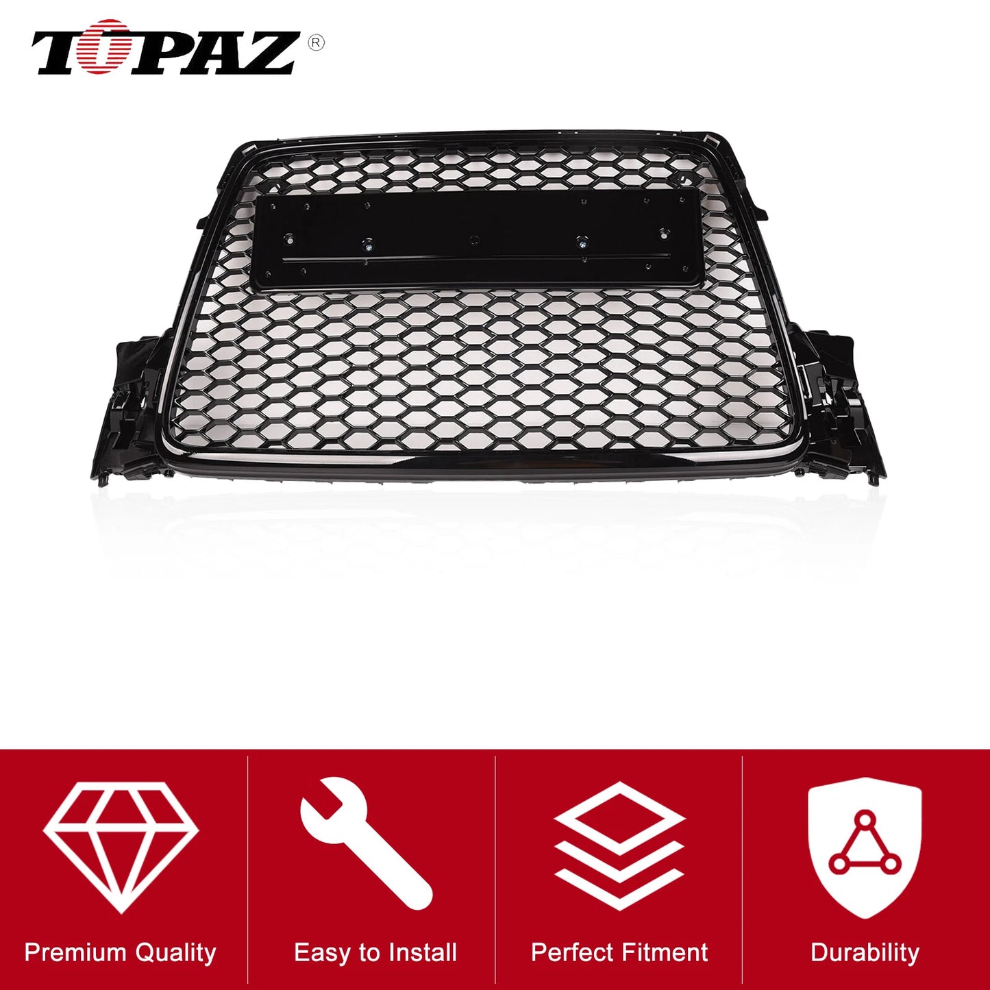 Gloss Black Honeycomb RS4 Style Bumper Grille for Audi A4 B8 (2009-2011)