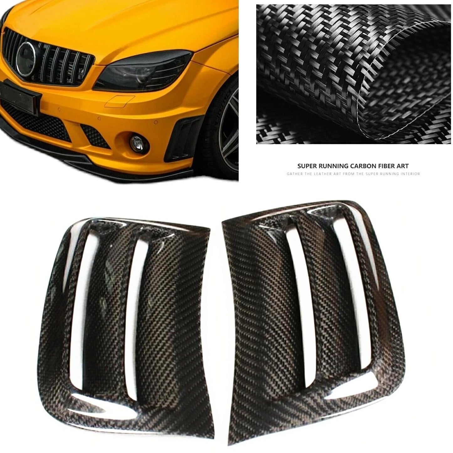 Carbon Fiber Front Air Intake Vent Cover for Benz W204 C63 AMG (2008-2011)