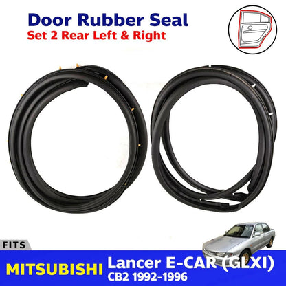 Door Rubber Weatherstrip RL+RR Fits Mitsubishi Lancer E-CAR CB2 4D Sedan 1992-96