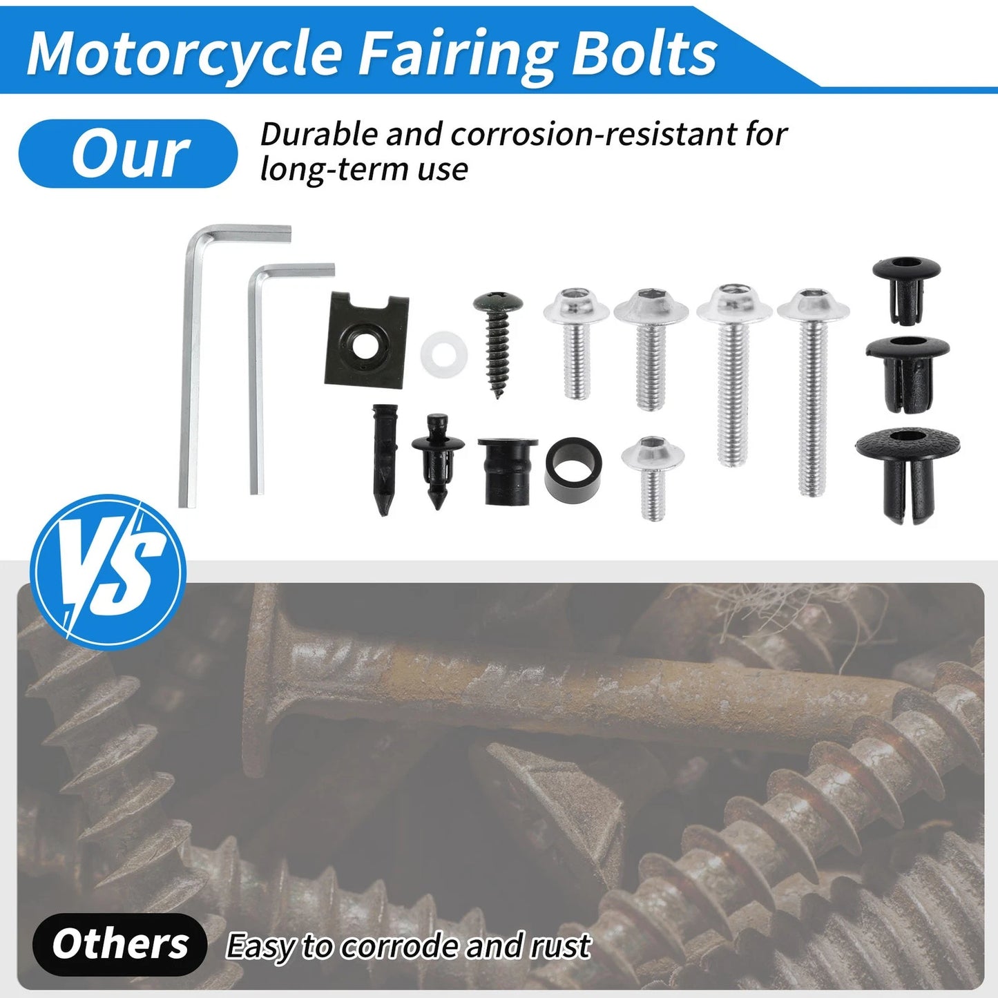 Bolts Windshield for Yamaha Aluminum Rubber Silver Tone