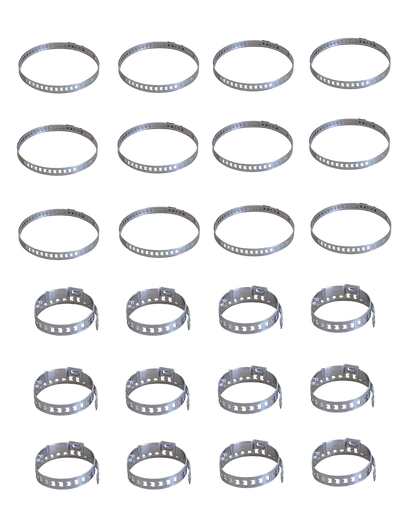 24pc Universal Adjustable CV Joint Tie Rod Boot Stainless Steel Clamp Kit