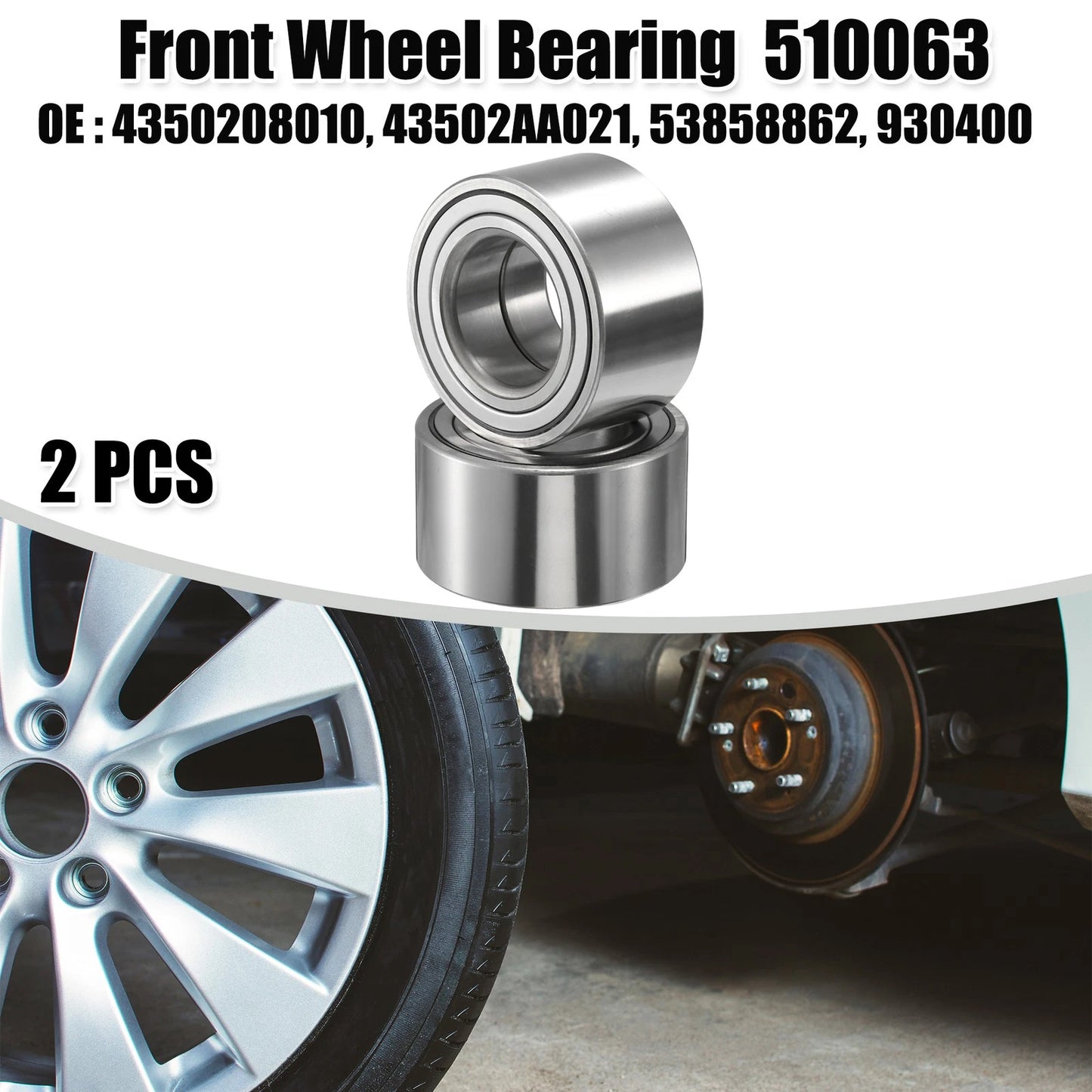 2 x Front Wheel Bearings for LEXUS RX330 (2004-2006) Silver Tone