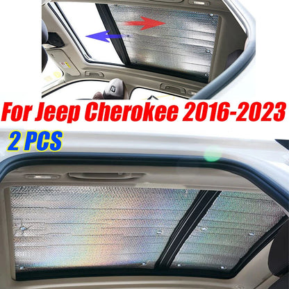 2 x Glass Roof Sunroof Window Cover for Jeep Cherokee (2016–2023)