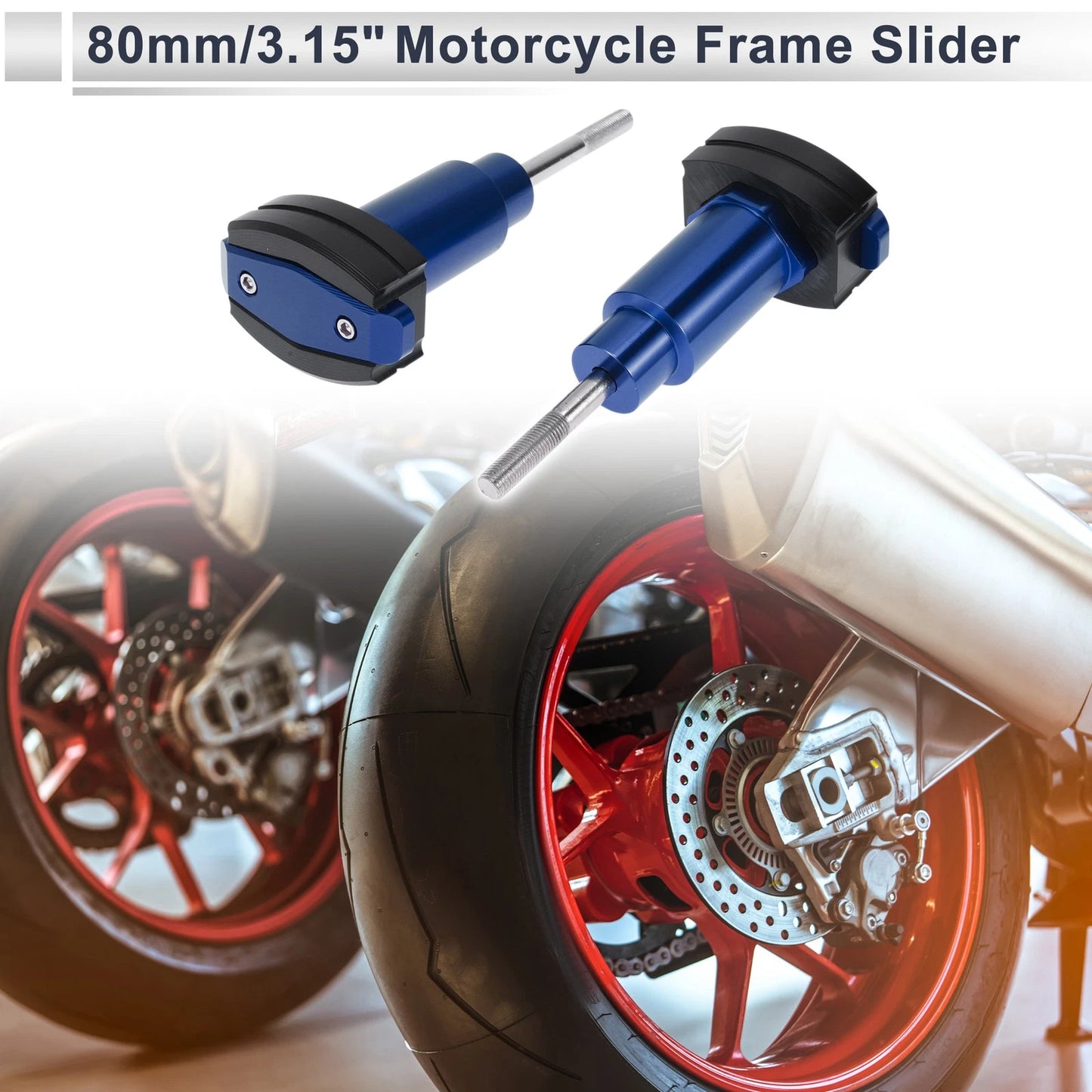 2 x 1.1 Aluminum Alloy Plastic Motorcycle Slider Frame Blue