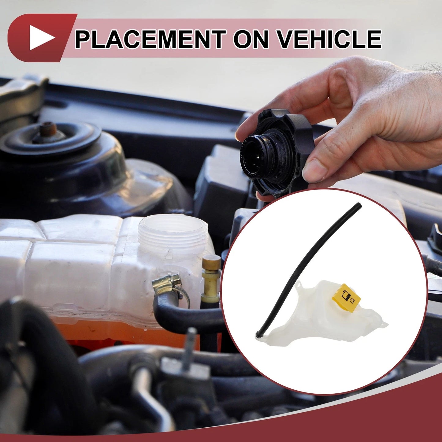 Coolant Expansion Overflow Tank with Cap for Jeep Compass Patriot