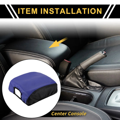 Center Console Lid Armrest Cover for Ford F-150 2015-2020 Anti-Scratch Black Blue