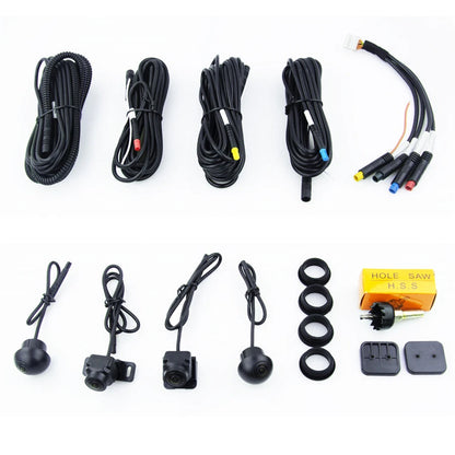 360° Panoramic 4-Way Parking Reverse Camera for Car Stereo - Waterproof