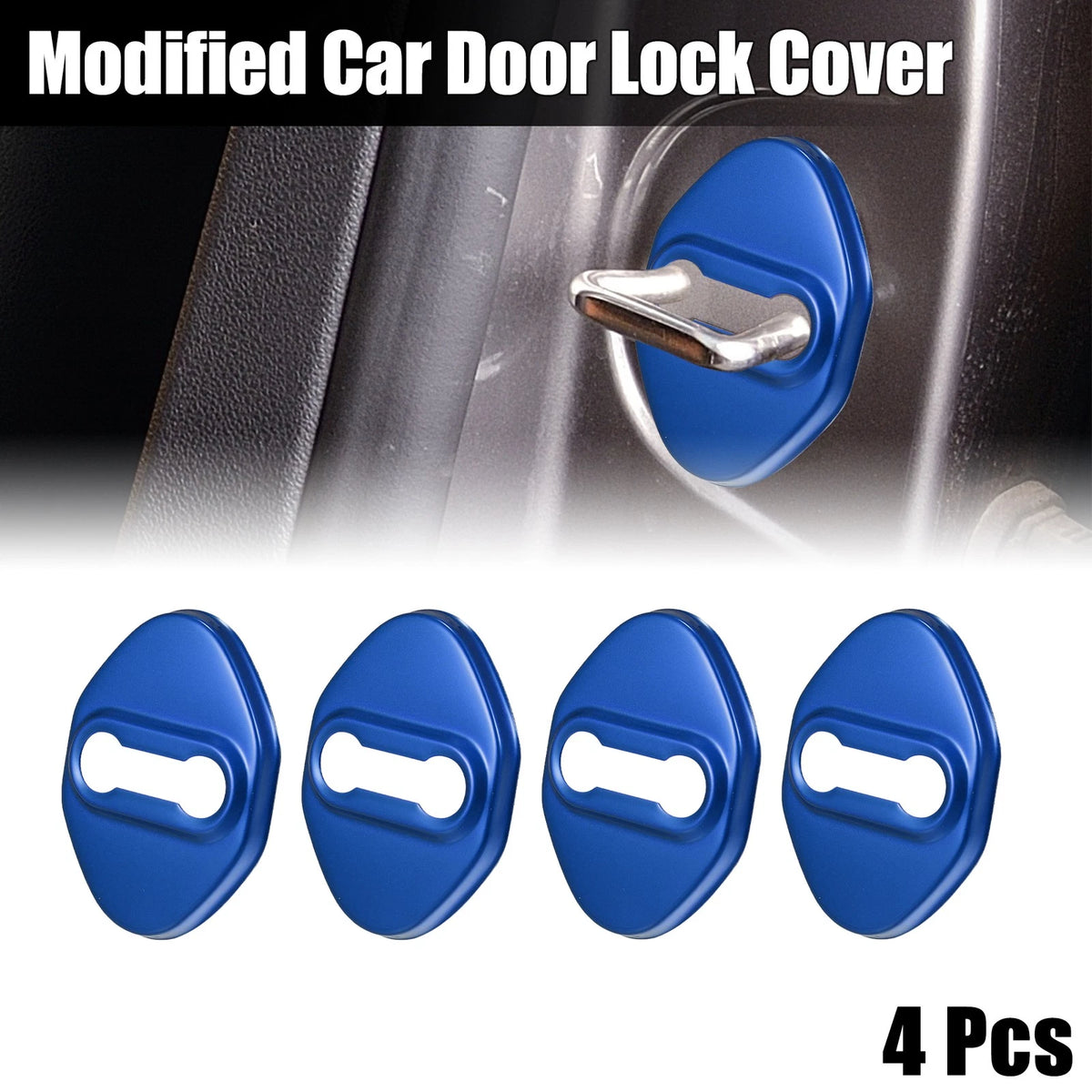 4 x Car Door Lock Latch Covers for Ford Focus (2019-2021) - Blue Protectors