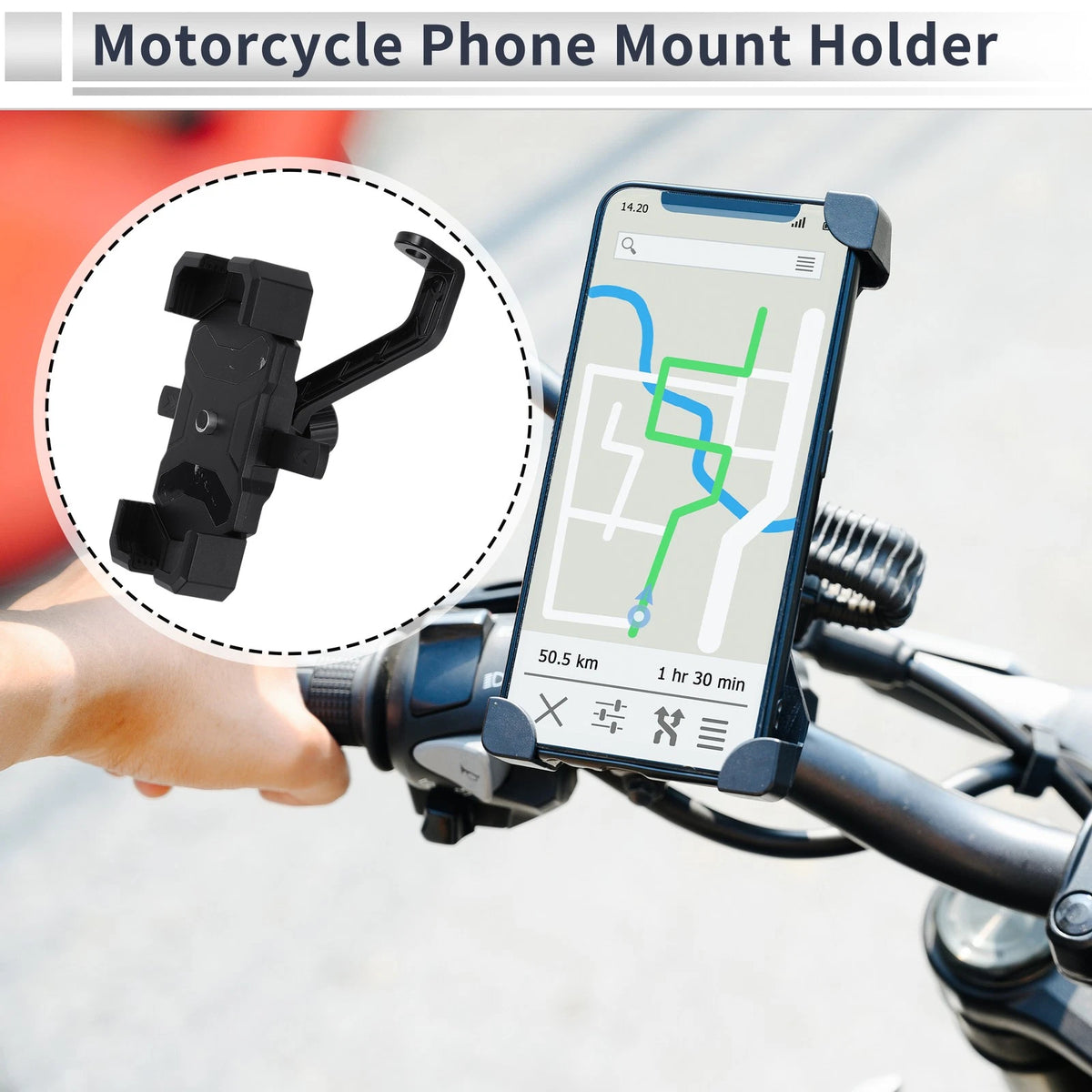 Phone Mount for Motorcycle Rearview Mirror 4.7-7.2 Inches Phones