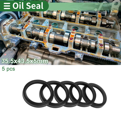 Oil Seal 5 x 35.5x43.5x5mm Rotary Shaft Seal NBR Rubber Black