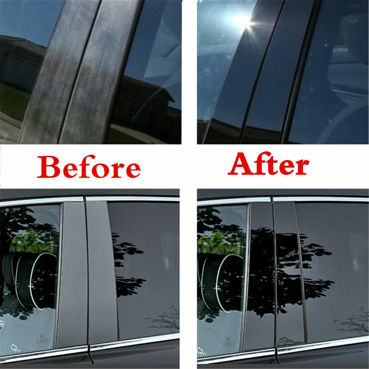 6 Pcs Window Door Pillar Posts Trim Cover for Nissan Titan (2004–2015)