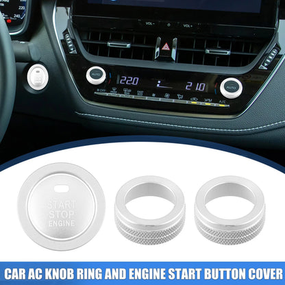 AC Knob Ring Engine Start Button Cover for Toyota Corolla (2014-2020) 4Pcs