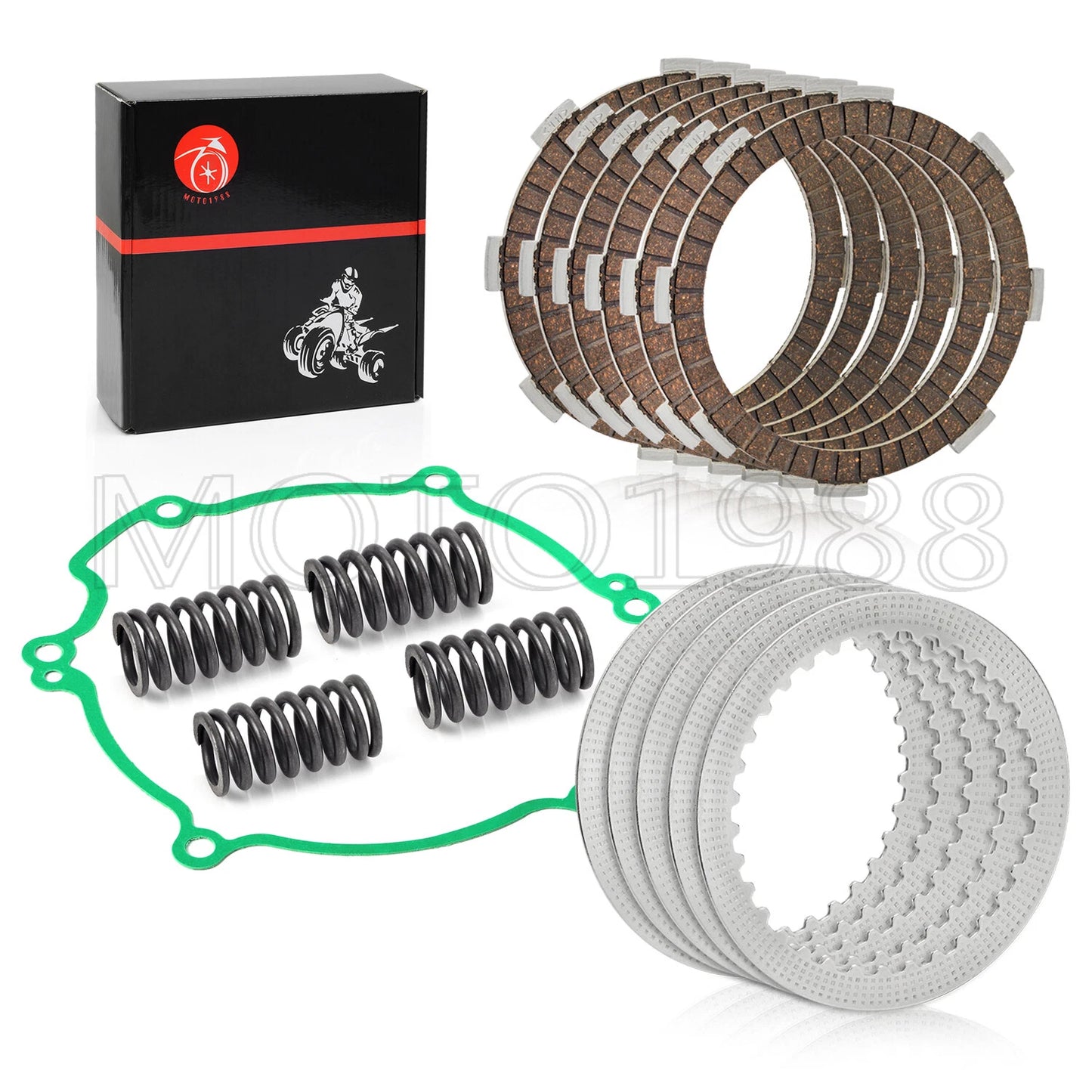 Clutch Kit Steel Friction Plates Springs Gasket for Kawasaki KX80 (1998–2000)