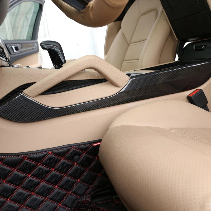 Real Carbon Fiber Side Center Console Panel Trim Fit For Cayenne 2018-2022
