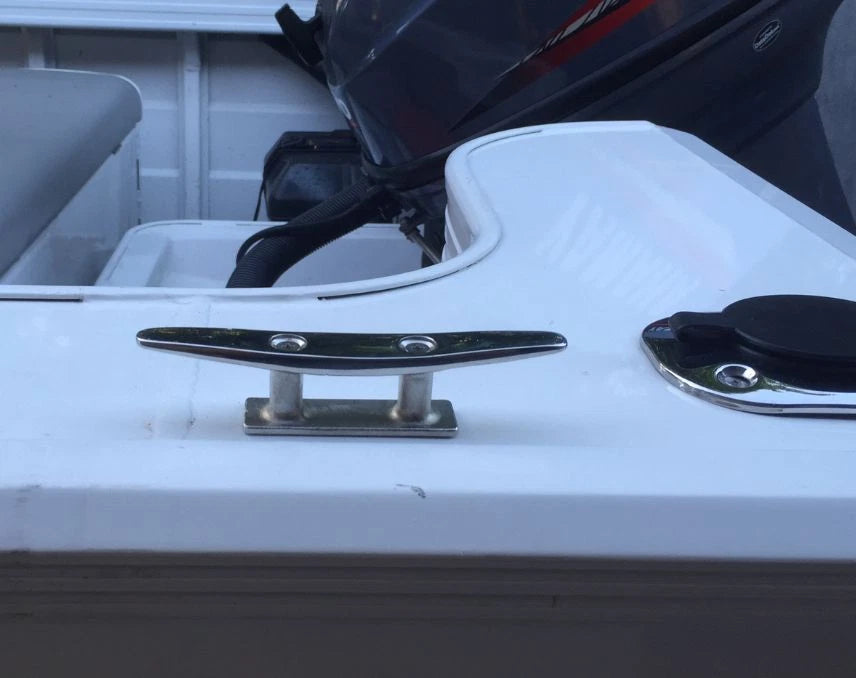 Boat Cleat Low Flat Slim Profile 316 Stainless for Deck/Dock 150mm Polished