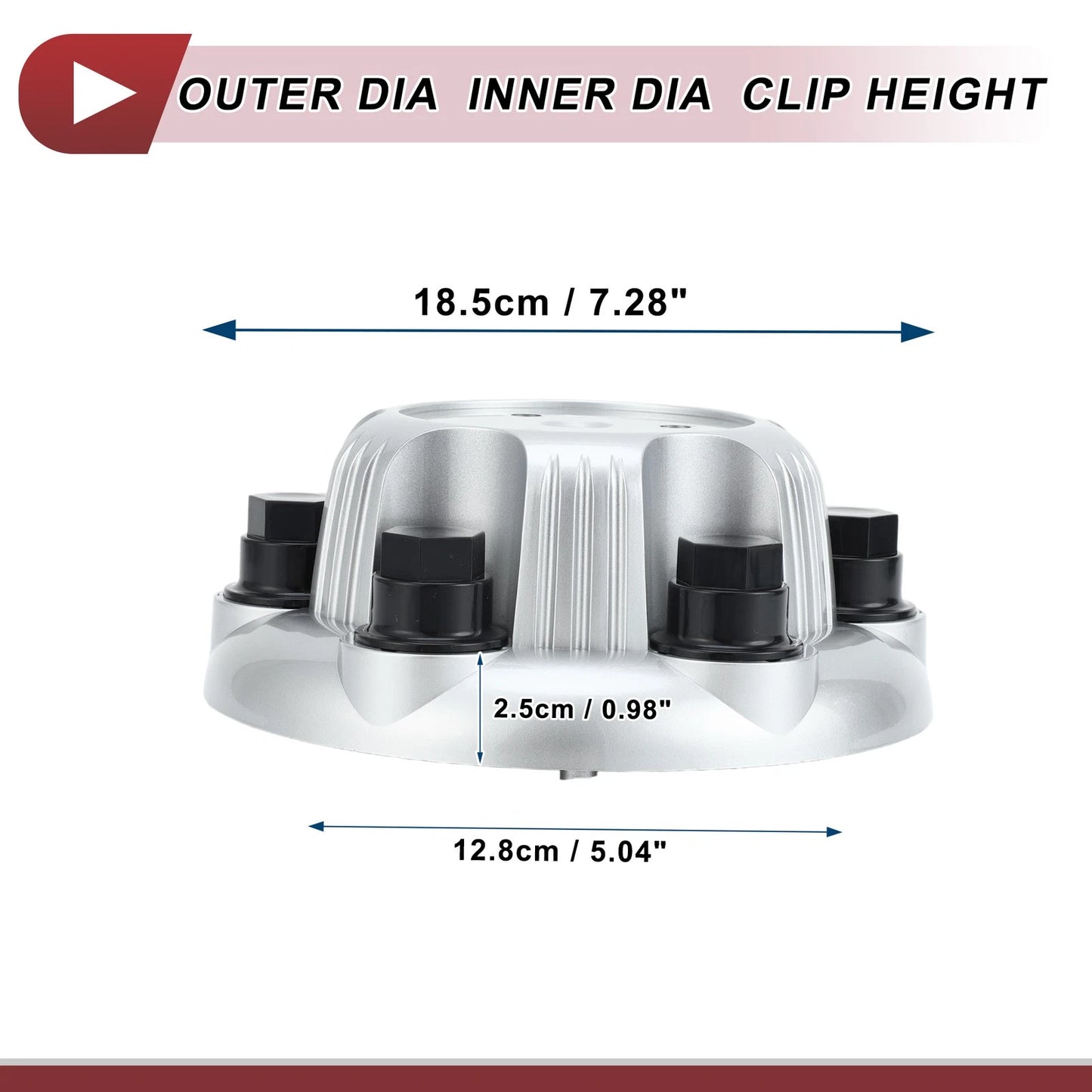 Wheel Center Caps for Chevrolet Suburban 1500 Silver Tone Plastic 1 Pc (2000-2014)