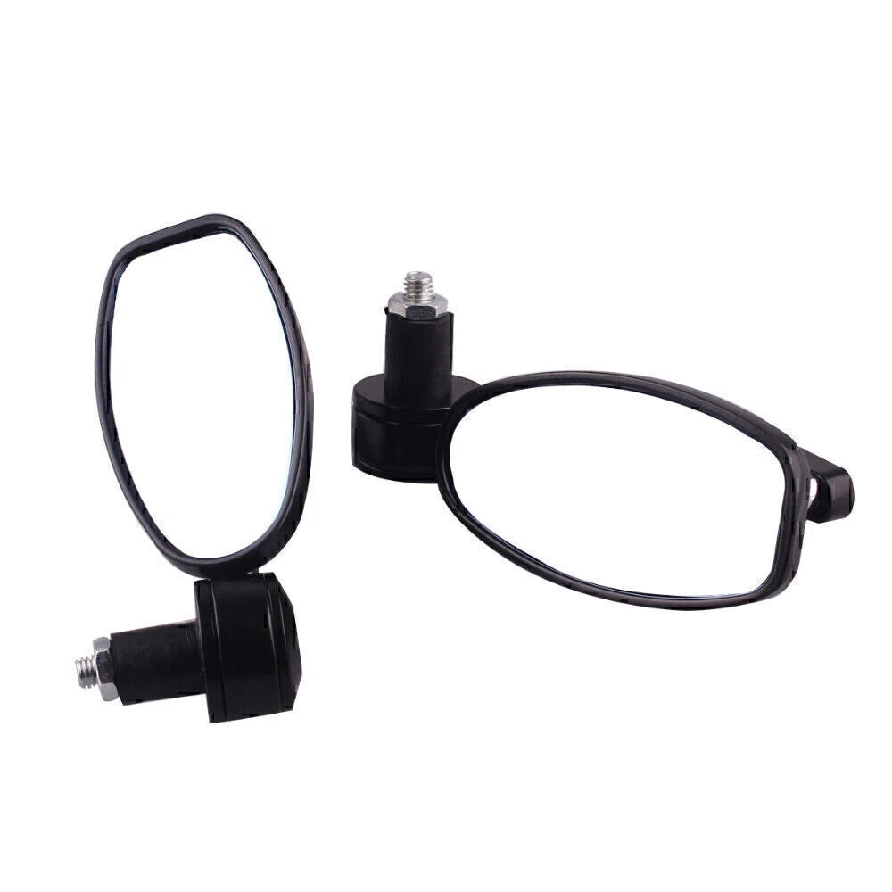 Universal 7/8" Black Bike Bar End Side Mirrors (Fits Most Models)