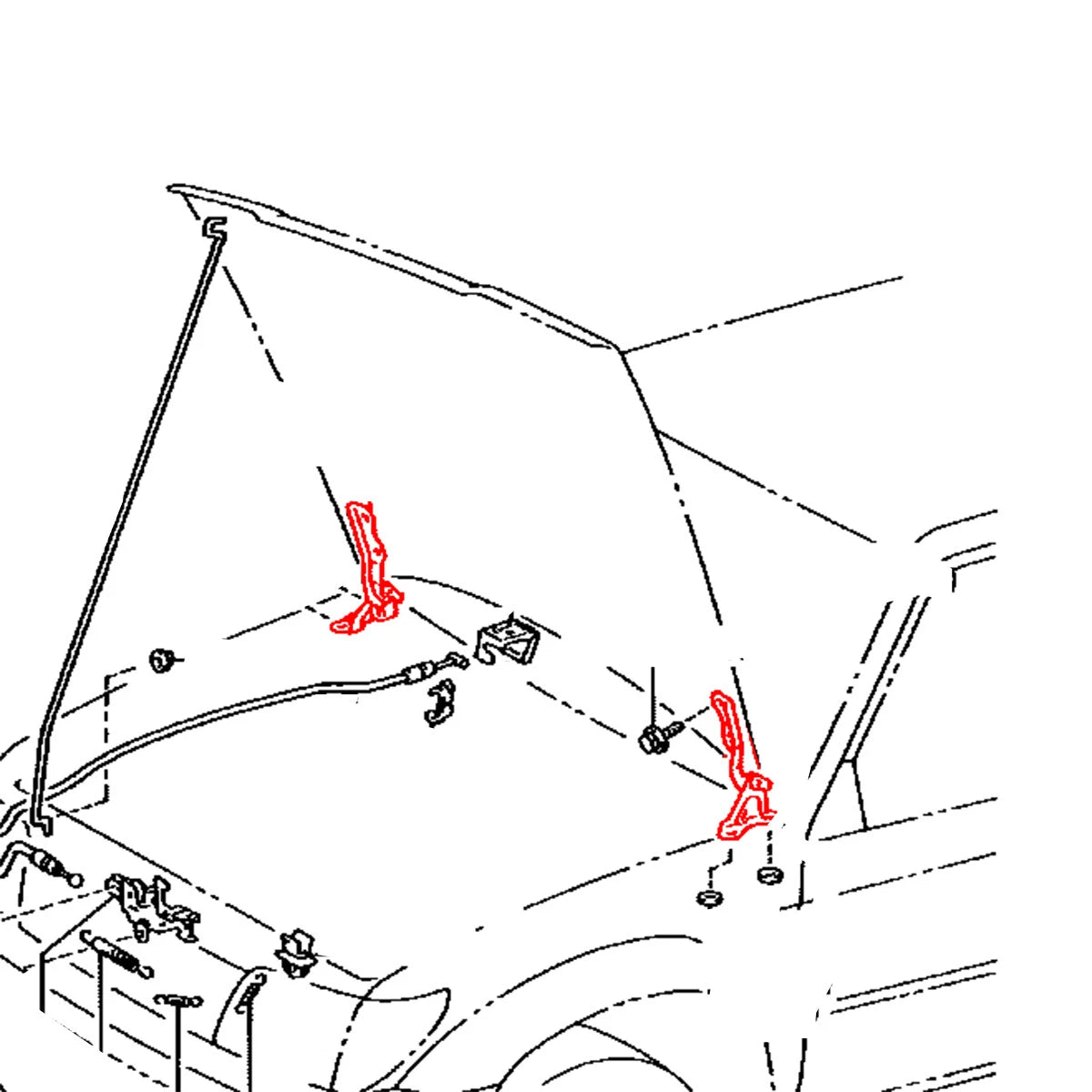 Bonnet  Hinge Set for Toyota 2015-2023