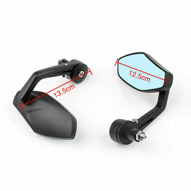 7/8" Aluminum Rearview Mirrors for Motorcycle Black (F2)