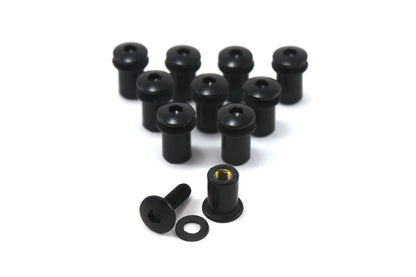 10x Nero Parabrezza Moto Bulloni Dadi Benne for Suzuki