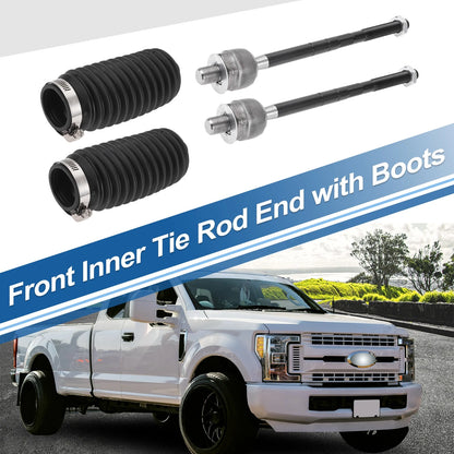 4 x Front Inner Tie Rod Ends with Boots for Ford Explorer, Ranger (2001-2010)