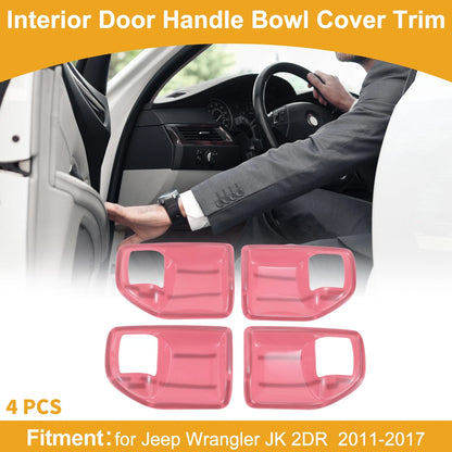 Interior Door Handle Bowl Cover Trim for Jeep Wrangler JK 4DR (2011-2017) - 4 Pcs
