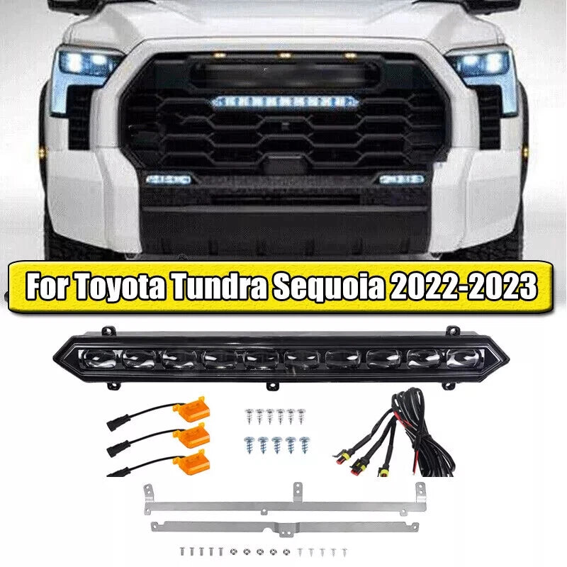 LED Grille Lights & 3 Amber Lamps for Toyota Tundra PRO 2022-2023