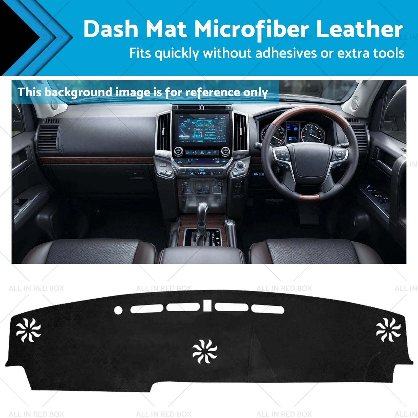 Dash Mat Cover Microfiber Leather for Toyota Prado (2018-2023)