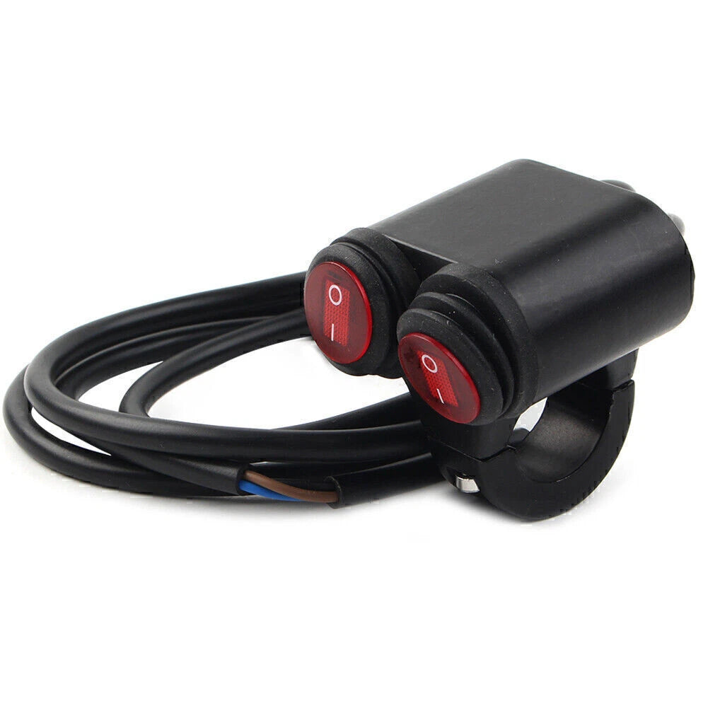 7/8'' 22mm Motorcycle Handlebar Fog Spot Lights with Red Button Switch for Honda