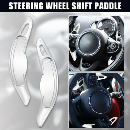 Silver Tone Steering Wheel Shift Paddle Extender for BMW Mini Cooper
