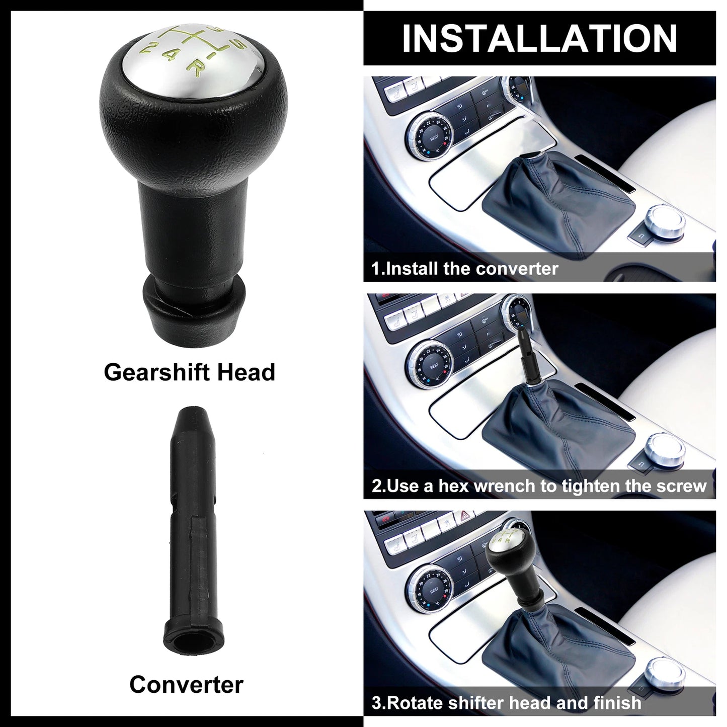Gold Tone Black Gear Stick Shift Knob for Peugeot 106, 107, Citroen C2, C3, C4