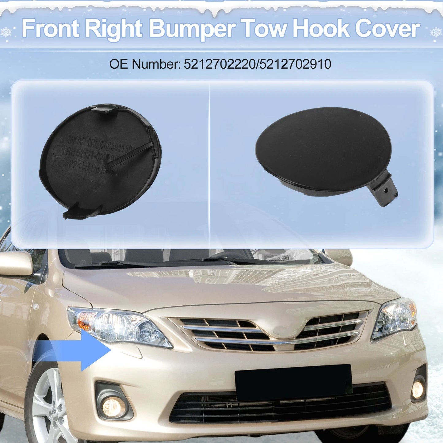 Right Front Tow Hook Cover Cap for Toyota Highlander (2008–2010)