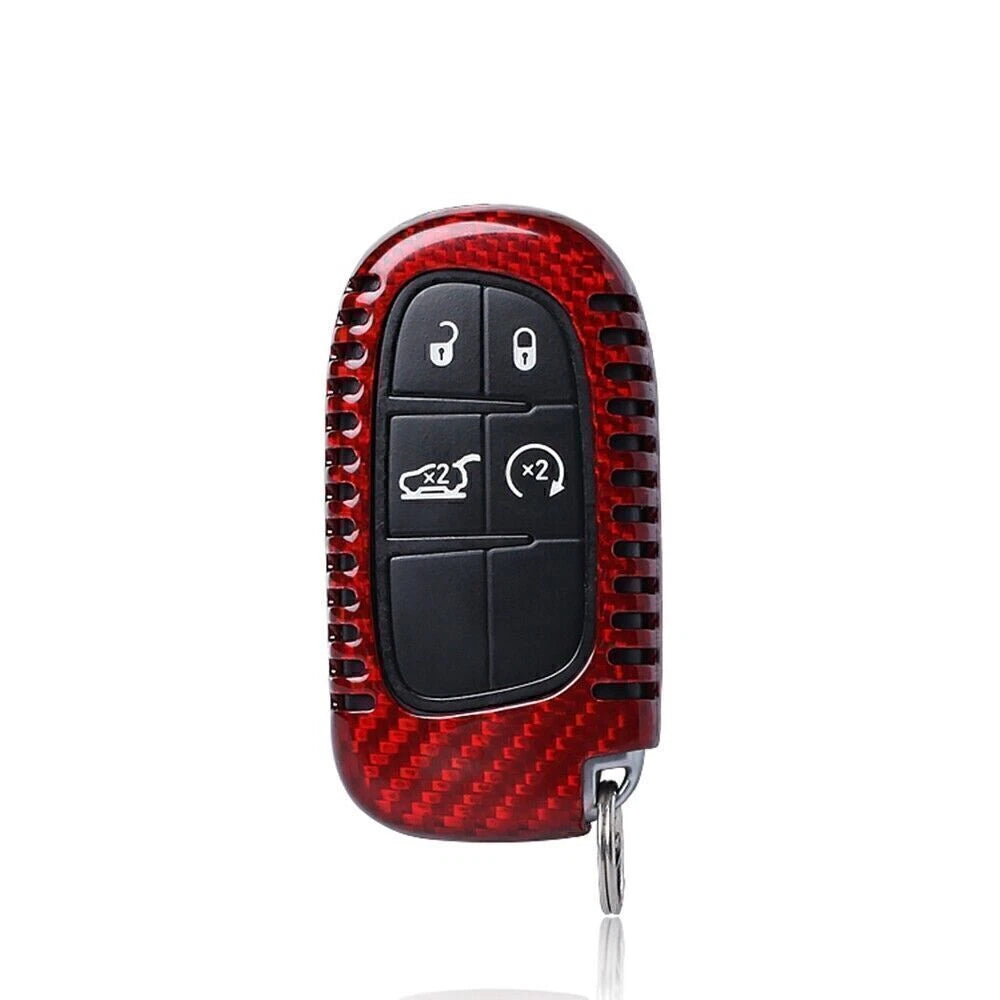 Carbon Fiber Key Case Cover for Jeep Cherokee Renegade (2015-2023)