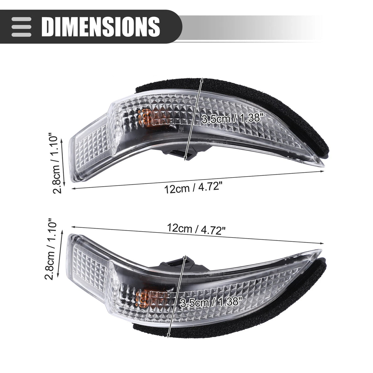 Rear Turn Signal Light for Toyota Corolla (2014) - Black Plastic 1 Set