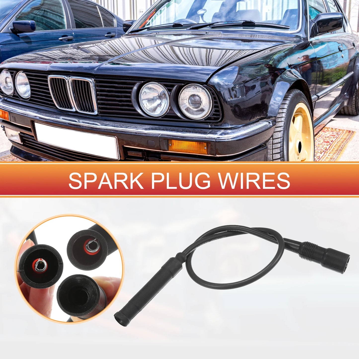 7 x Spark Plug Wire Ignition Coil Cables for BMW 325es (1986-1987)