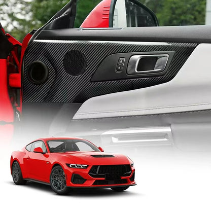 Carbon Fiber Door Bowl Speaker Covers for Ford Mustang (2024-2025)