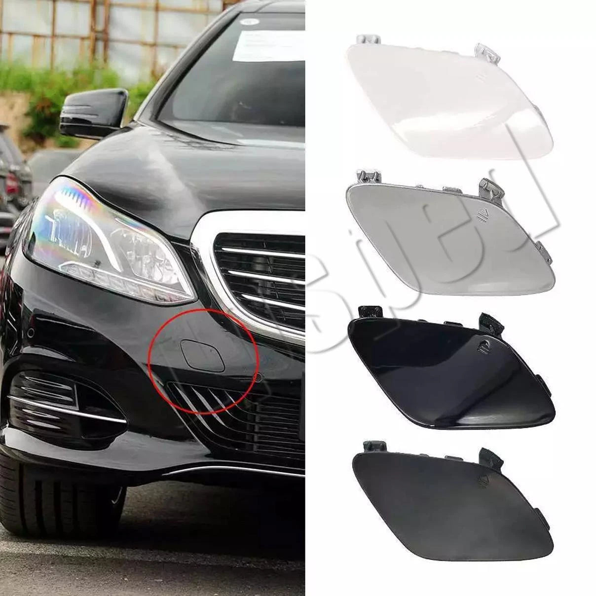 Front Bumper Tow Hook Eye Cover Cap for Mercedes E-class W212 (2013–2015)