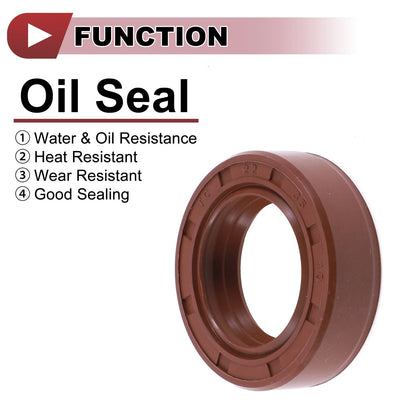 Oil Seal 2 x Seal Ring Rotary Shaft Seal FKM Rubber 22x35x10mm Brown