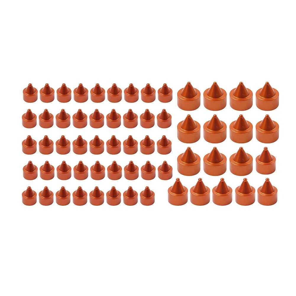 61X Engine Topper Bolt Caps Cover Orange for Harley Twin Cam FLH (1999-2006)