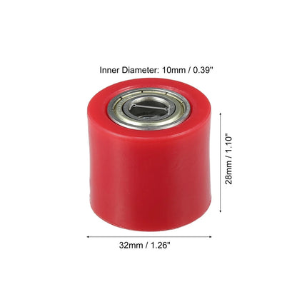 Pulley / 10mm Drive Chain Roller Slider Tensioner Guide Red for Motorcycle