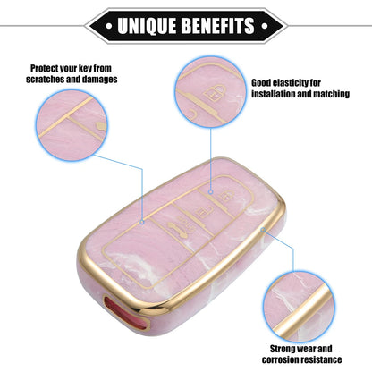 3 x Button Remote Smart Key Fob Cover Case for Toyota Prius TPU Pink (2006–2022)