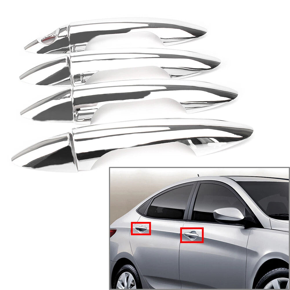 Chrome Door Handle Cover Trim for Hyundai Accent, Solaris, Dodge Attitude