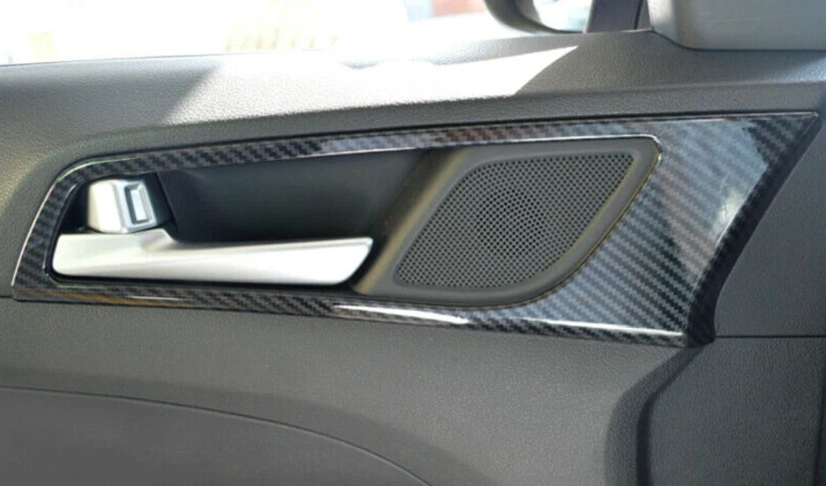 Inner Door Handle Bowl Lid Carbon Fiber Cover Trim for Hyundai Tucson (2016-2020)