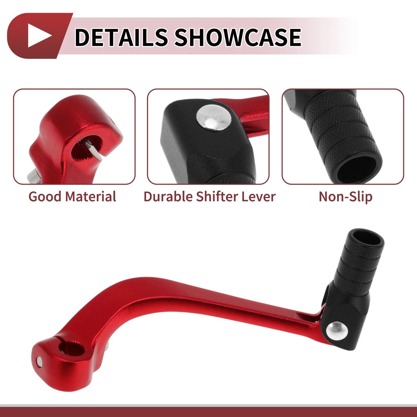 Folding Motorcycle Gear Shifter Lever for Honda CRF110F (2013-2018) Red/Black