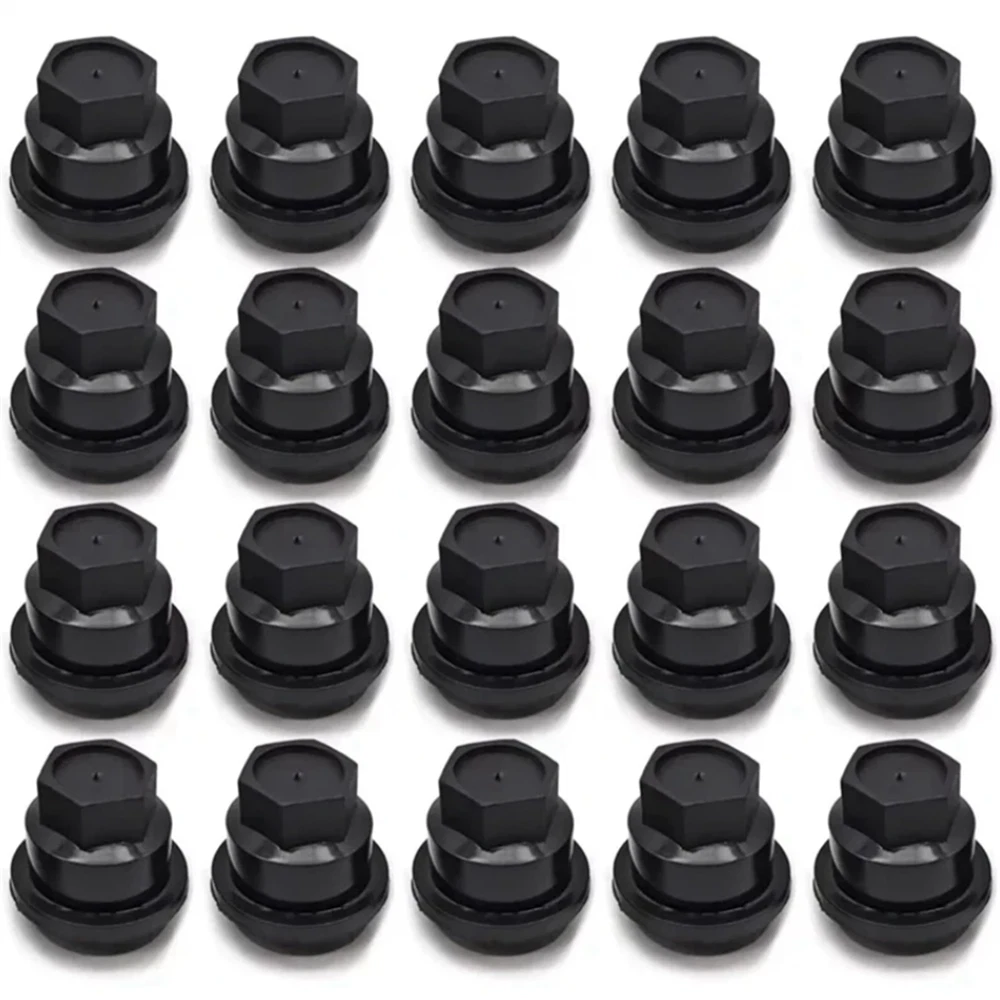 20 x Black Lug Nut Cover Caps for Chevrolet (15661036, 560-5208, 560-5063, 560-5040)
