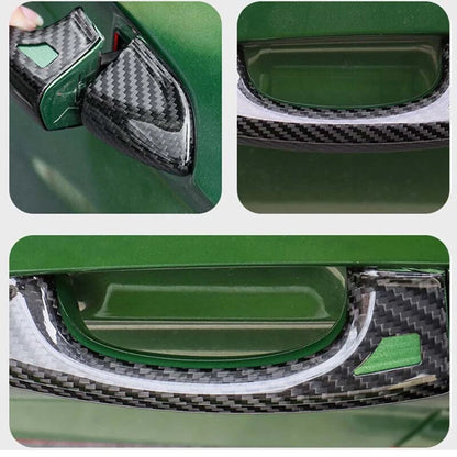 DRY Carbon Fiber Exterior Door Handle Cover Trim For Ford Mustang 2015-2023
