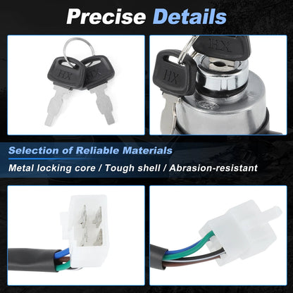 4 PIN Ignition Switch Key Set for AGT-H15R DHKG-H15 Mini Excavator