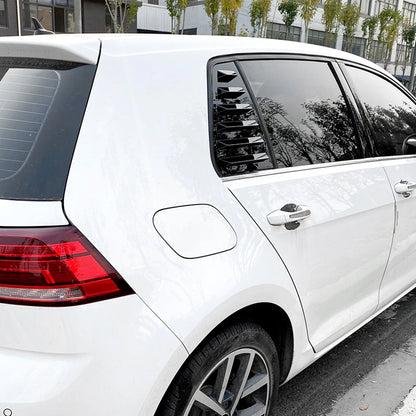 2 x Rear Window Louver Covers for VW Golf 7 (2013-2019) Gloss Black
