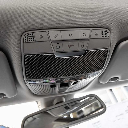 Carbon Fiber Roof Lamp Sunglasses Box Cover Trim Fit For Benz C GLC 2015-2018