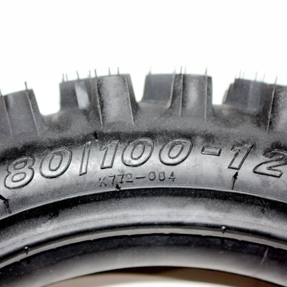 80/100-12 Rear Knobby Tire + Tube for Kenda Carsbad PIT PRO Dirt Bike